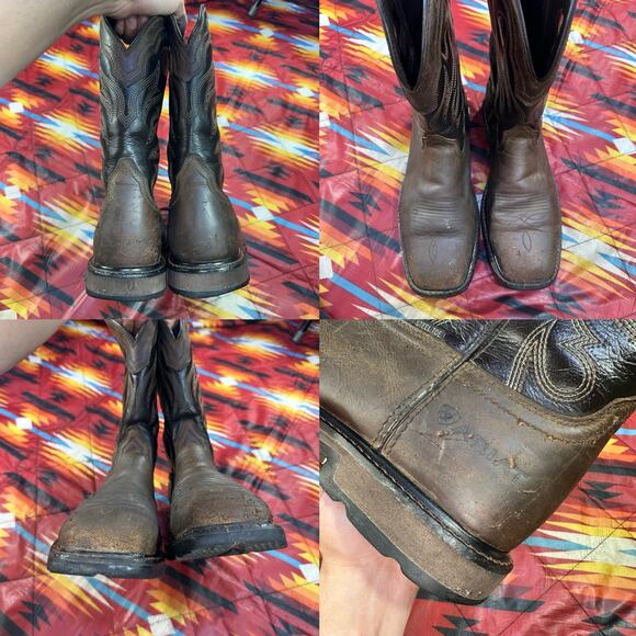 Ariat Groundwork Steel Toe Mens 10.5 EE Brown Wide Square Toe Work Boot 11” main image 5